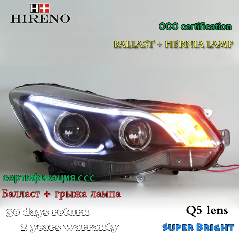 Hireno фары для 2011-2015 Subaru XV фар сборки LED DRL ангел объектив двойной луч ксеноновые 2 шт