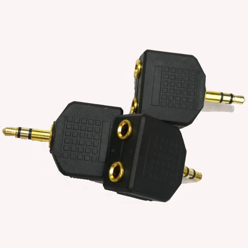 30pcs Jack 3 5mm Connector Plug Headset Couple Jack 3 5 One Point Two Connector Adapter Tee Plug For Headphone Gold plated