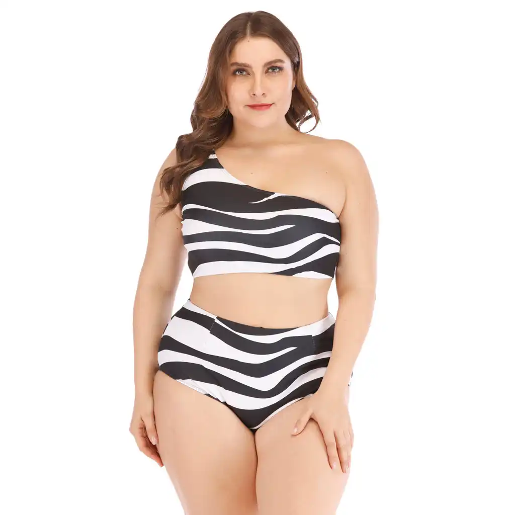 plus size one shoulder swimsuit