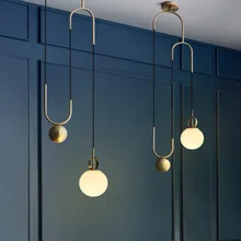 Светодиодный подвесной светильник в скандинавском стиле, подъемный подвесной светильник с металлическим стеклом, светильники для столовой, спальни, прикроватный подвесной светильник
