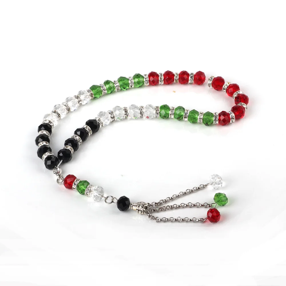 

Palestine Arabic Flag color 33 tesbih Prayer beads tasbih muslim car-home-office hanging masbaha misbaha sibaha subha