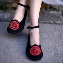 Artdiya/оригинальная женская обувь ручной работы с закрытым носком в стиле ретро; удобная обувь из натуральной кожи на плоской мягкой подошве с пряжкой; 808-50