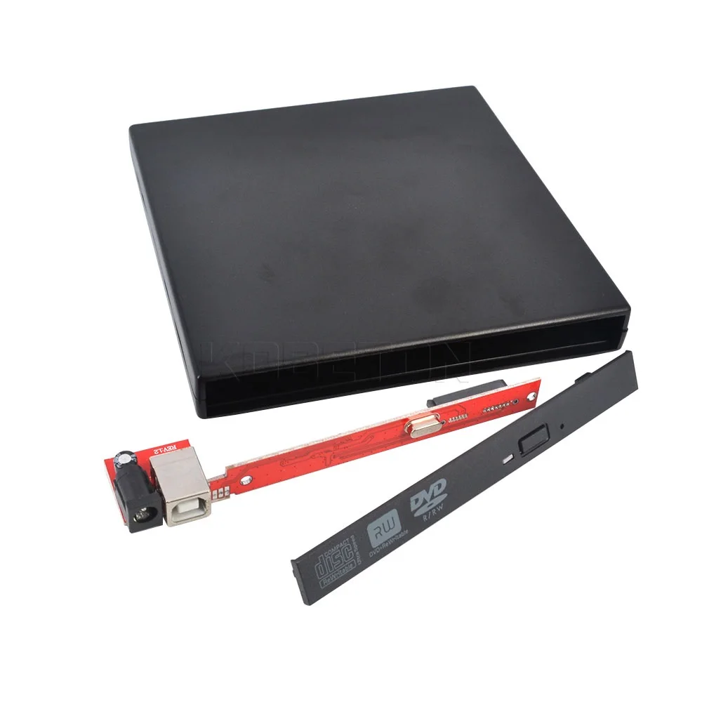 Kebidumei тонкий внешний чехол USB 2 0 DVD CD Rom RW к SATA жесткий диск Caddy адаптер для ноутбука