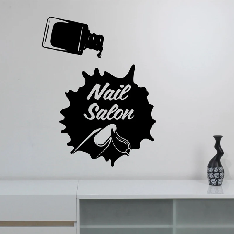 Nail Salon Sign Wall Stickers for Beauty Shop Living Room Windows Art