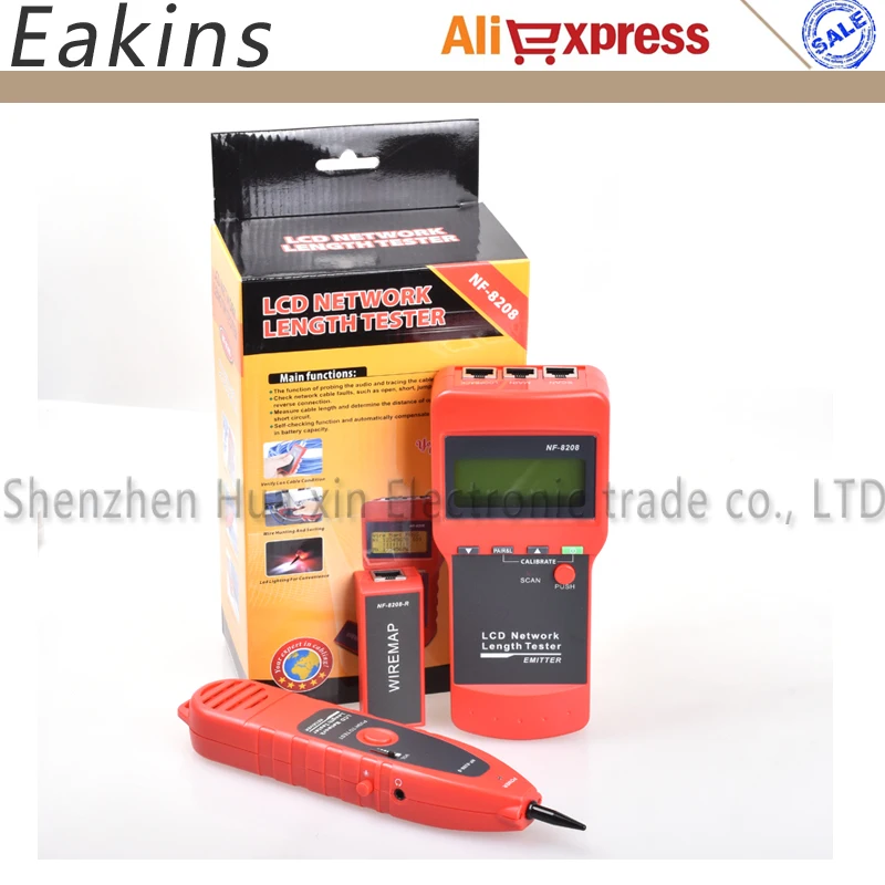 

NF-8208 Ethernet LAN Network Cable Tester Detector Inspection Cat5e Cat6e RJ45 Wire Tracker Diagnose Tone Tracer Length Tester