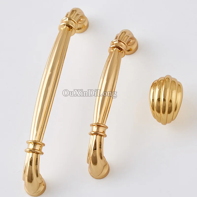 الفاخرة 2 PCS الأوروبية الذهب المطبخ مجلس الوزراء مقابض باب دولاب خزانة تسريحة درج التلفزيون خزانة مشروبات التأثيرات مقابض وأُكر