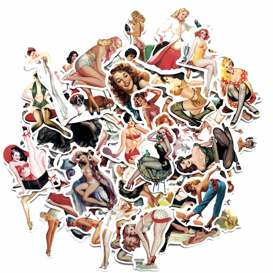50PCS Sexy Girl Moto vintage Stickers Adhesivo Stickers For Motorcycle On Laptop Luggage Skateboard Bicycle Sticker Set 50PCS Sexy Girl Moto vintage Stickers Adhesivo Stickers For Motorcycle On Laptop Luggage Skateboard Bicycle Sticker Set