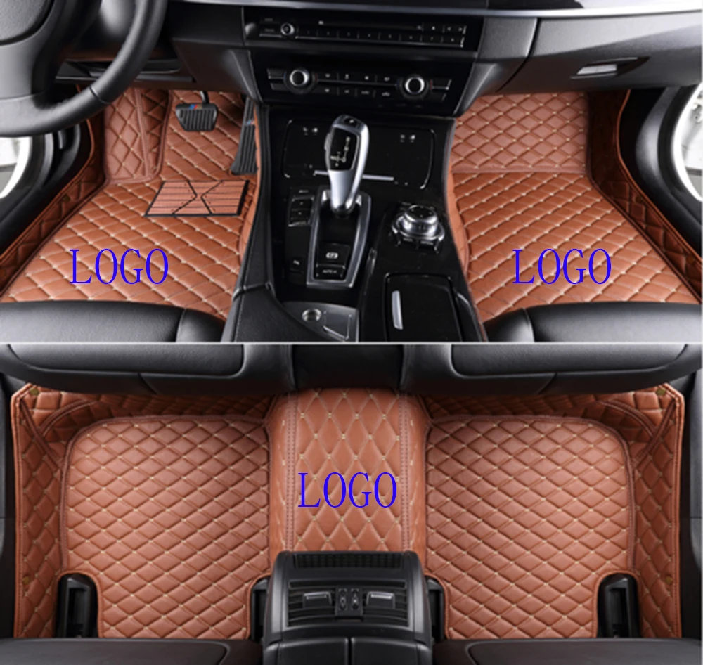 

Carpets+logo for Toyota prodo car accessories Leather Car Floor Auto Mats 12 colors Series all manufacturers supply