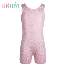 Цельный Детский комбинезон без рукавов с блестками, балетные и гимнастические юнитард, комбинезон для девочек