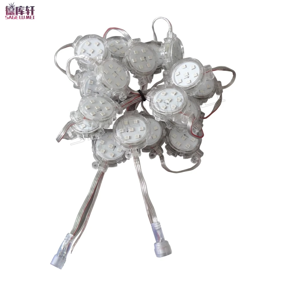 

DC24V 16703 /1908 IC 7leds 50mm Diameter led Digital pixel screen modules SMD 5050 RGB Waterproof addressable led Point Light