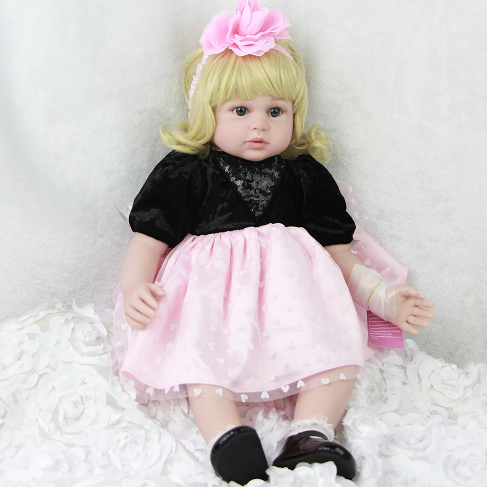 

Fashion 22 Inch Silicone Vinyl Reborn Baby Dolls Children Realistic Newborn Doll Kids Birthday Xmas Gifts Menina Baby Toys