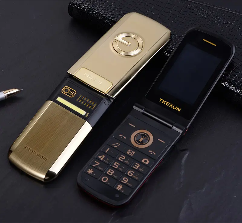  Flip Metal Senior Phone TKEXUN G9000 G3 Big Keyboard/ Sound Old People/ Man Cell Phone Parents Gift