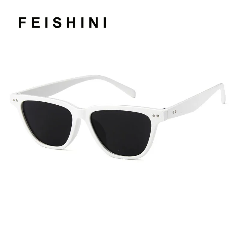 FEISHINI 2019 узкие Солнцезащитные очки женские брендовые дизайнерские ретро