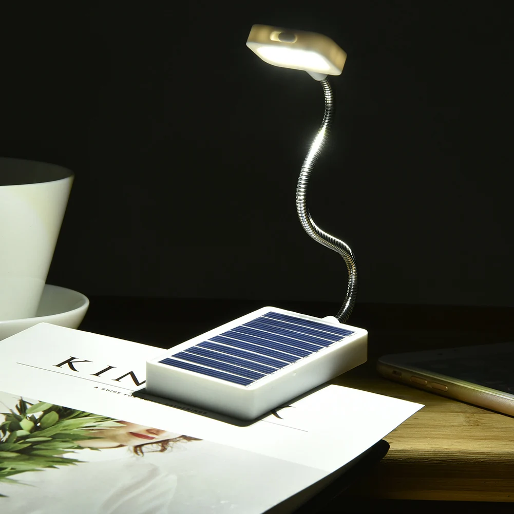 

Mini Solar Power + USB LED Book Light Clip On Flexible Adjustable LED Table Lamp Book Reading Light Portable USB LED Book Lamp