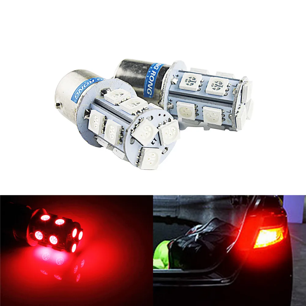 ANGRONG 2 шт. 1156 BA15s R10W 13 SMD светодиодный фонарь бокового свечения сигнала поворота Стоп лампочка для фонарей стоп-сигналов красный