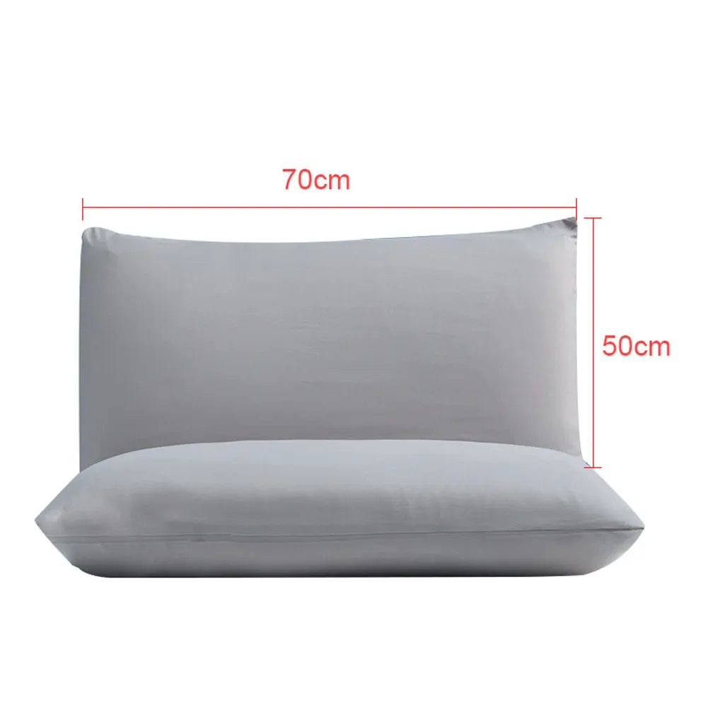 2PCS Waterproof Pillow Case Solid Color Protector Bed Bug Proof Allergy Protection Pillow Covers Breathable Pillowcases