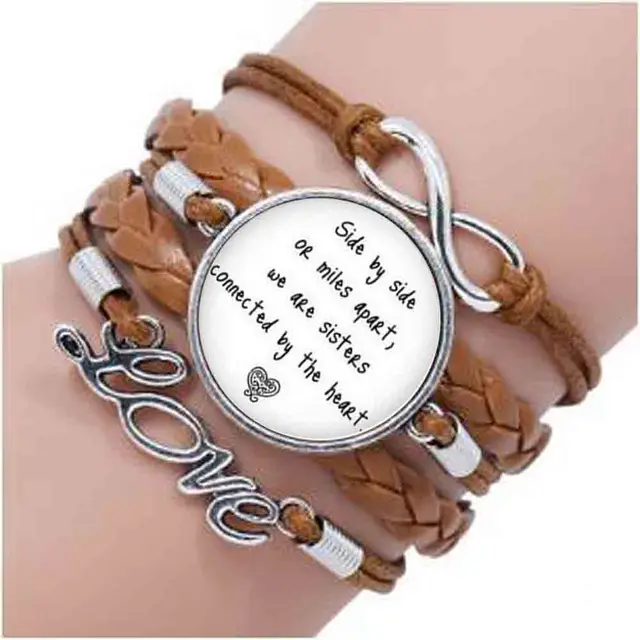 Bronze Quote Long Distance Sister Bracelet I Love My Bronze Quote Long Distance Sister Bracelet I Love My Side By