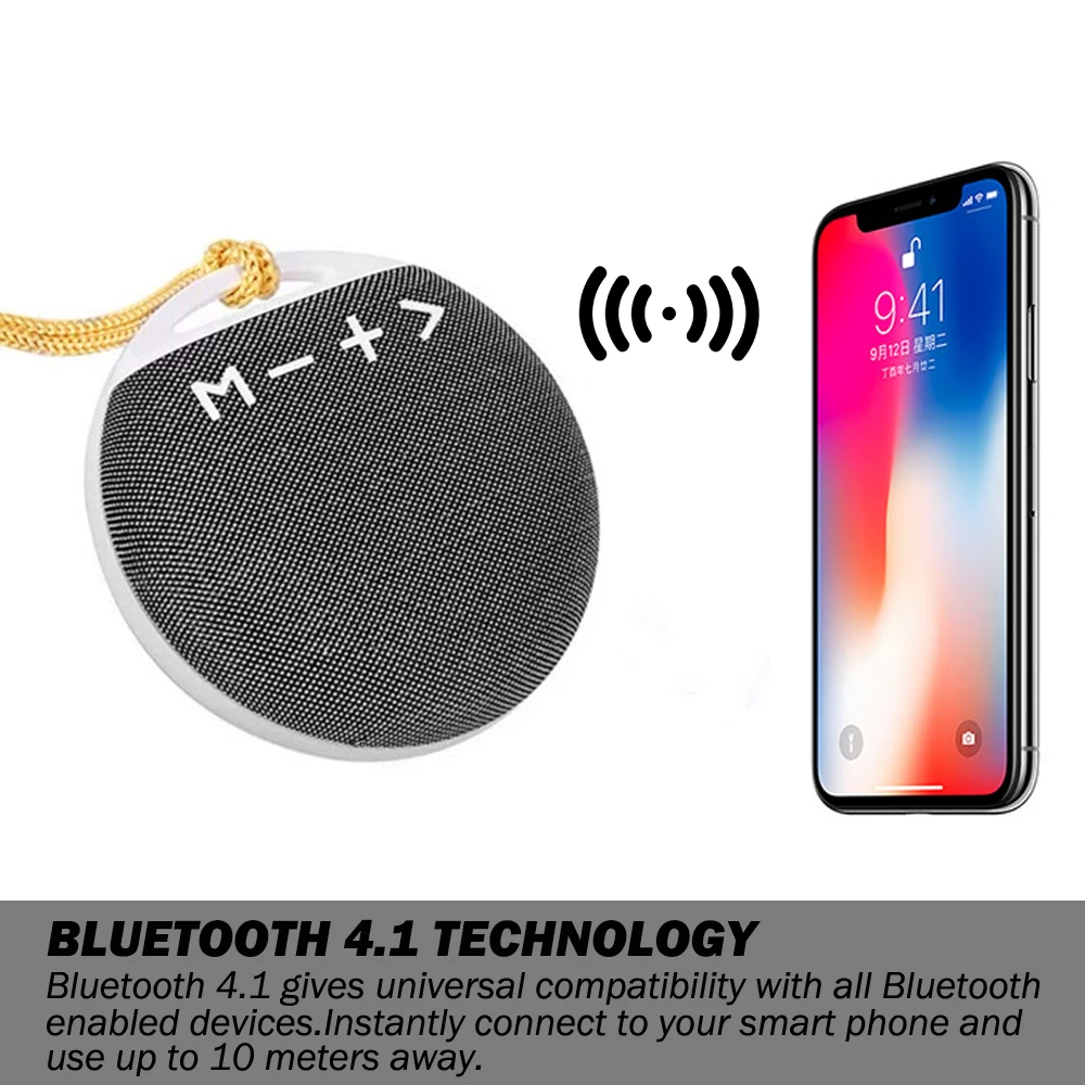 Мини-портативный беспроводной динамик с bluetooth, динамик с 3D супер басом, bluetooth-динамик