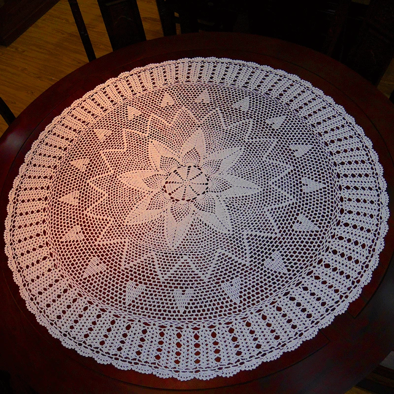 Best Price Crocheted Round Table Cloth / Handmade hook flowers cotton hollow lace / Many Uses Mats pads Cover / Classic Europen Style 120CM Best Price Crocheted Round Table Cloth / Handmade hook flowers cotton hollow lace / Many Uses Mats pads Cover / Classic Europen Style 120CM