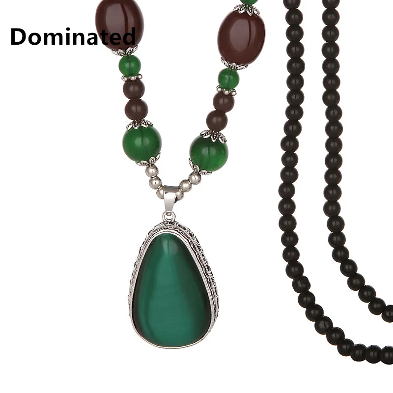 

2016 The new fashion joker big droplets opal pendant long long sweater chain necklace