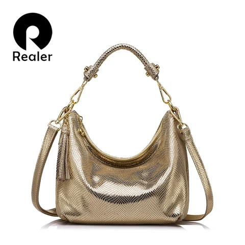 Bolsa de Ombro Mais Real Marca Feminina Genuíno Couro Serpentina Padrão Pequena Bolsa Casual Tote Senhora Crossbody Bolsas
