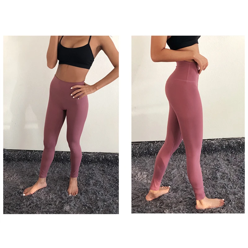 Oyoo High Waist Yoga Pants Hidden Pocket Red Tummy Control Workout Running 4 Way Stretch Sport Leggings -Athletic Squat Tights