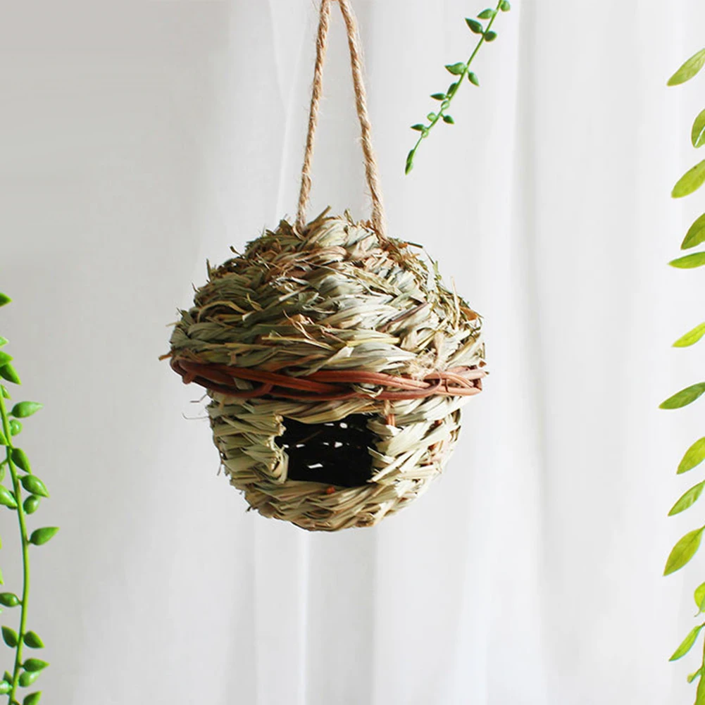 Горячее предложение! подвесное гнездо из натуральной травы, домик для попугая, соломинка, домик для птиц, декор для клетки