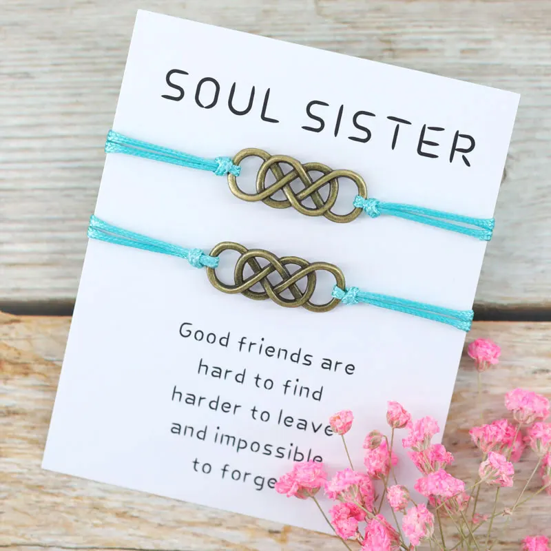 2 шт./компл. браслеты Soul Sister для друзей Infinity Matching Soulmate подходящие ювелирные