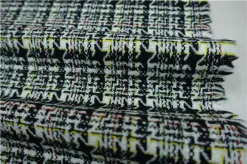 

free ship 100% WOOL houndstooth weaved tweed fabric by meter 59" wide