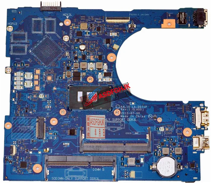 buy Original FOR Dell Inspiron 15 5559 Laptop Motherboard WITH i7-6500U CPU RV4XN 0RV4XN CN-0RV4XN LA-D