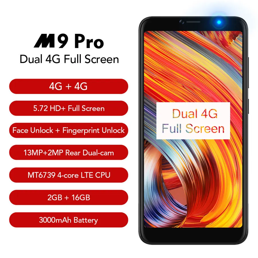 Leagoo M9 Pro 18:9 полный Экран 4G Смартфон Android 8 1 MT6739V 5 72 &quot4 ядра 2 Гб Оперативная память 16