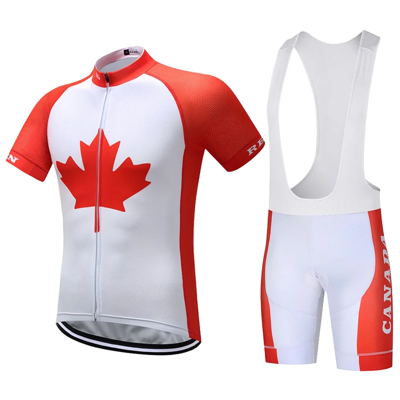 MTB Велоспорт Джерси флаг Канада Красный велосипед одежда дышащий велосипед короткий рукав рубашка одежда