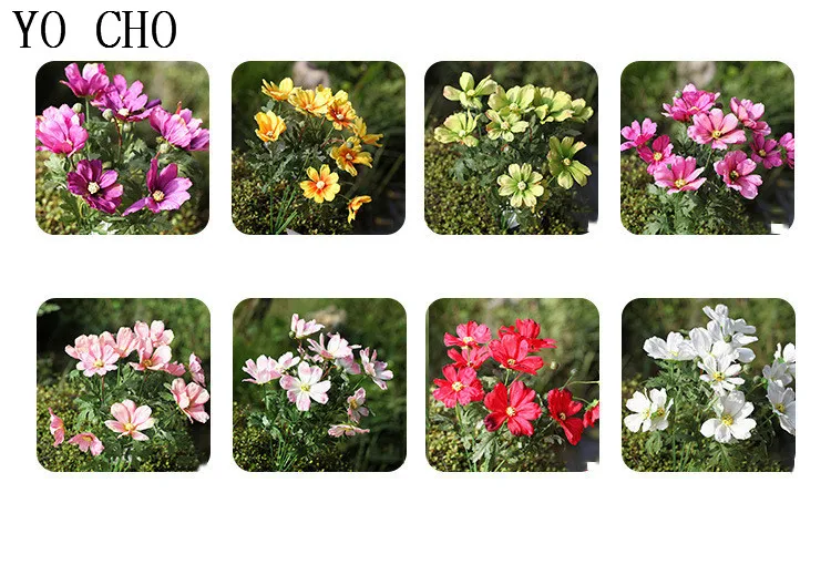 Silk Cosmos christmas wreath decor cheap for home accessories fake daisy handmade diy Artificial plastic flowers (2)