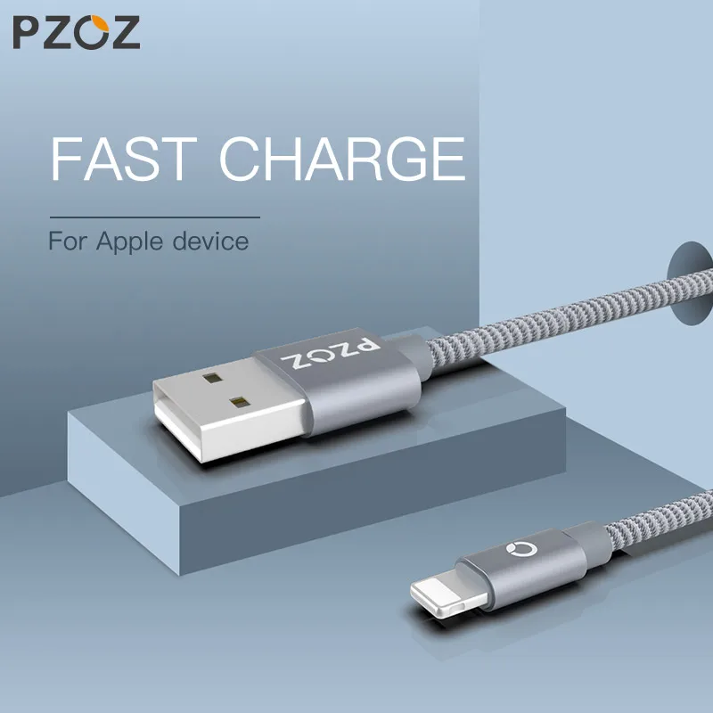 PZOZ ل كابل iphone Xs ماكس Xr X 8 7 6 6 s 5 s زائد ipad mini air سريع شحن الهاتف المحمول شاحن الحبل بيانات سريعة usb كابلات