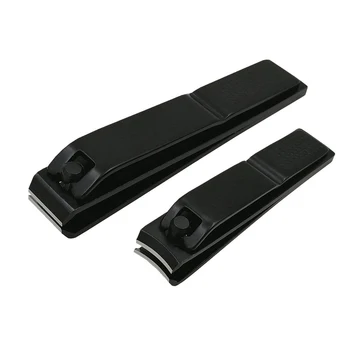

Shellhard 2pcs Stainless Steel Black Nail Clipper High Quality Nail Finger Toe Cutter Trimmer Manicure Pedicure Set With Pouch
