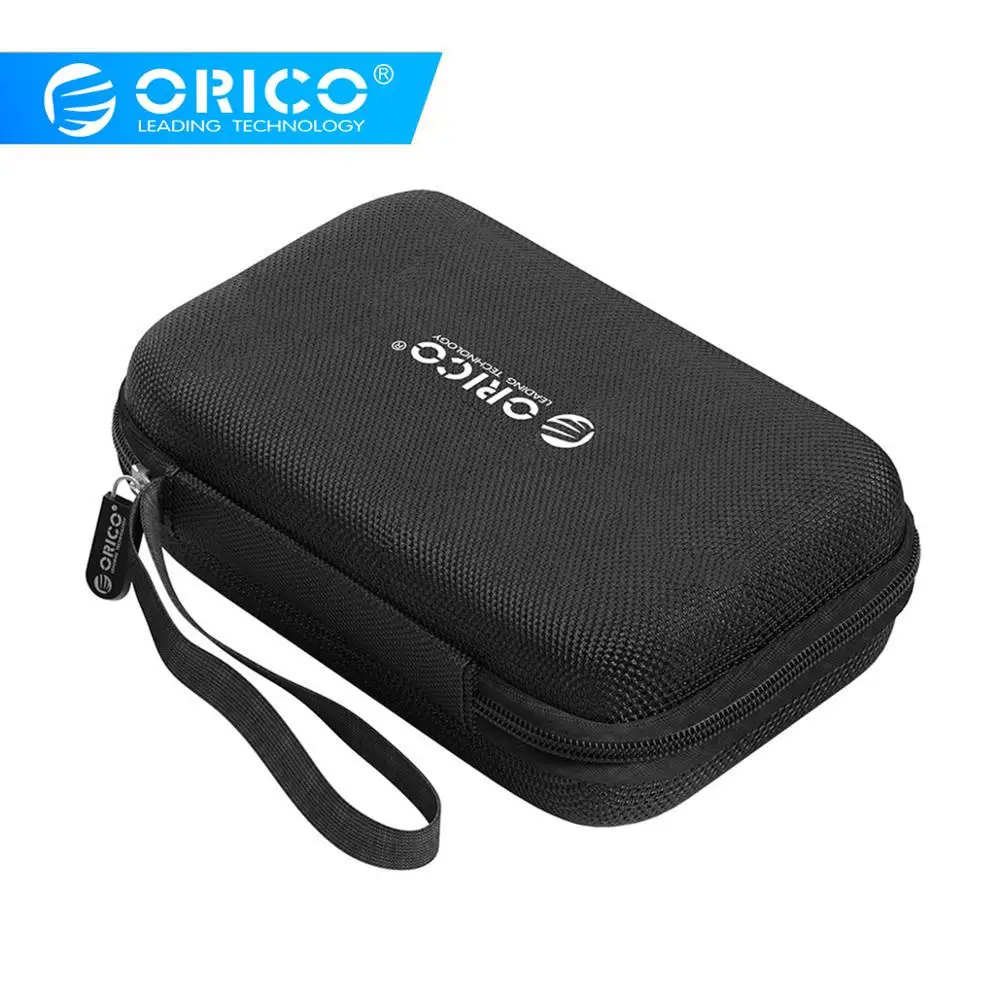 

ORICO Zipper Earphone Bag Leather HDD Storage Box Portable USB Cable Organizer Carrying Hard Bag For Coin Memory Card