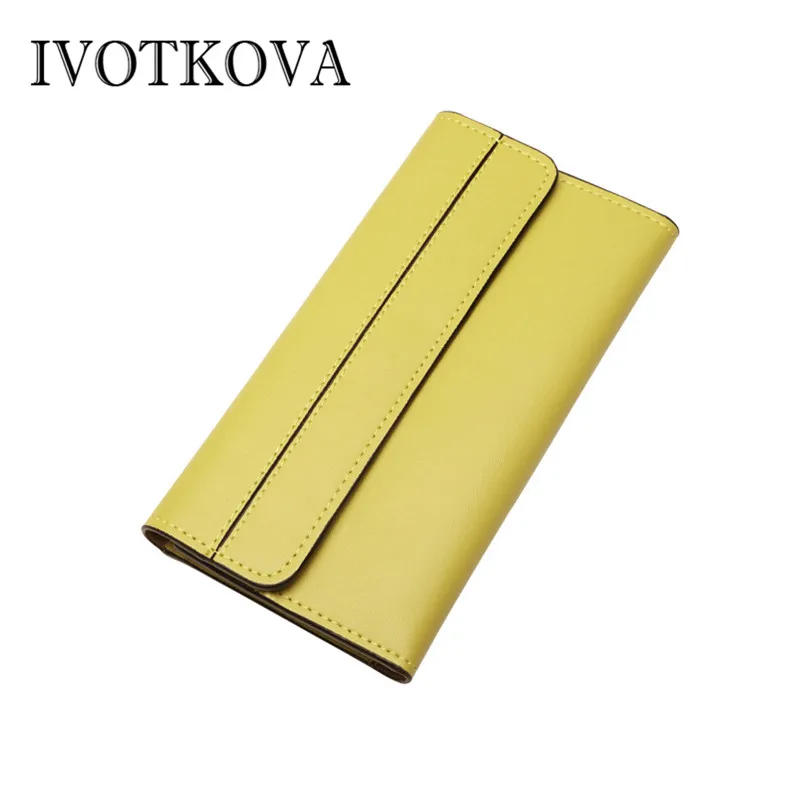 

IVOTKOVA Genuine Leather Women Long Wallet Fashion Lady Clutch Purse with Card Holder New Designer Female Money Bag slim wallet
