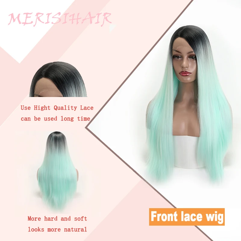 MERISI волос Синтетический синтетический парик для женщин Черный Длинные прямые 3 цвета доступны носить природа высокая температура волокно