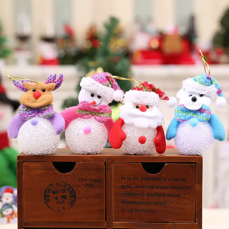 New Year Christmas Decoration for Home accessories Glowing EVA Snowman Nightlight Snowman Christmas Tree gifts Navidad Natal (2)
