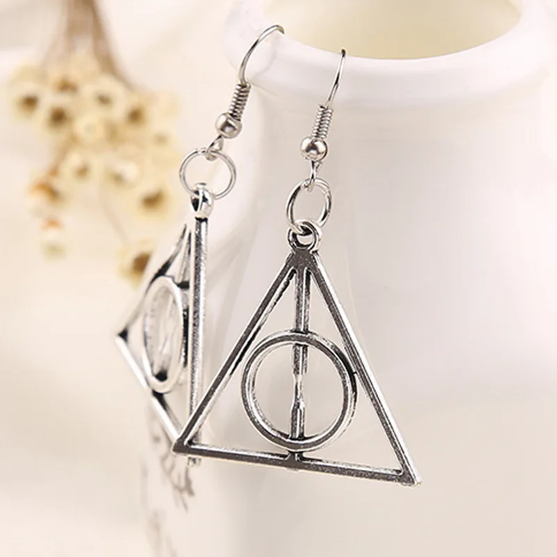 Vintage Harry Potter Earrings Rotate Deathly Hallows Friendship