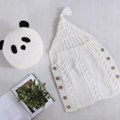 

Toddler Wool Knit Blankets Swaddle Sleep Sack Stroller Wrap Newborn Baby Wrap Swaddle Kids Sleeping Bag Baby Swaddling 50*80cm