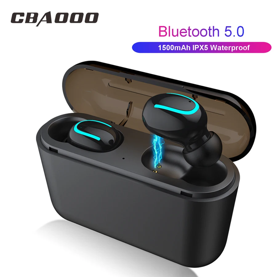 CBAOOO TWS Mini Bluetooth V5.0 наушники True AAC беспроводные наушники стерео наушники IPX5 Водонепроницаемая гарнитура с микрофоном