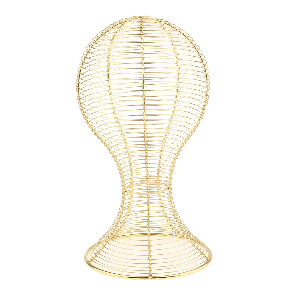Gold Tabletop Metal Hat Baseball Cap Helmet Rack Hair Wigs Holder Storage Display Stand Hanger for Retail Store Home Hair Salon