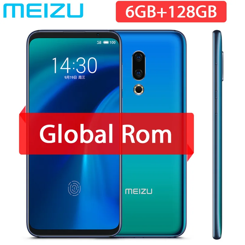 Оригинал Meizu 16th 16 6 0 дюймов ГБ 128 Гб двойная задняя камера 3060 мАч батарея Snapdragon 845