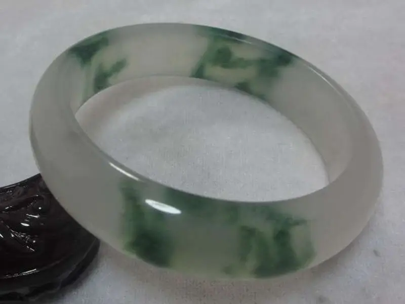 

FREE SHIPPING>>>@@ A-768 Chinese Fashion Beautiful Green White Jade Gems Bangle Bracelet 61mm NEW
