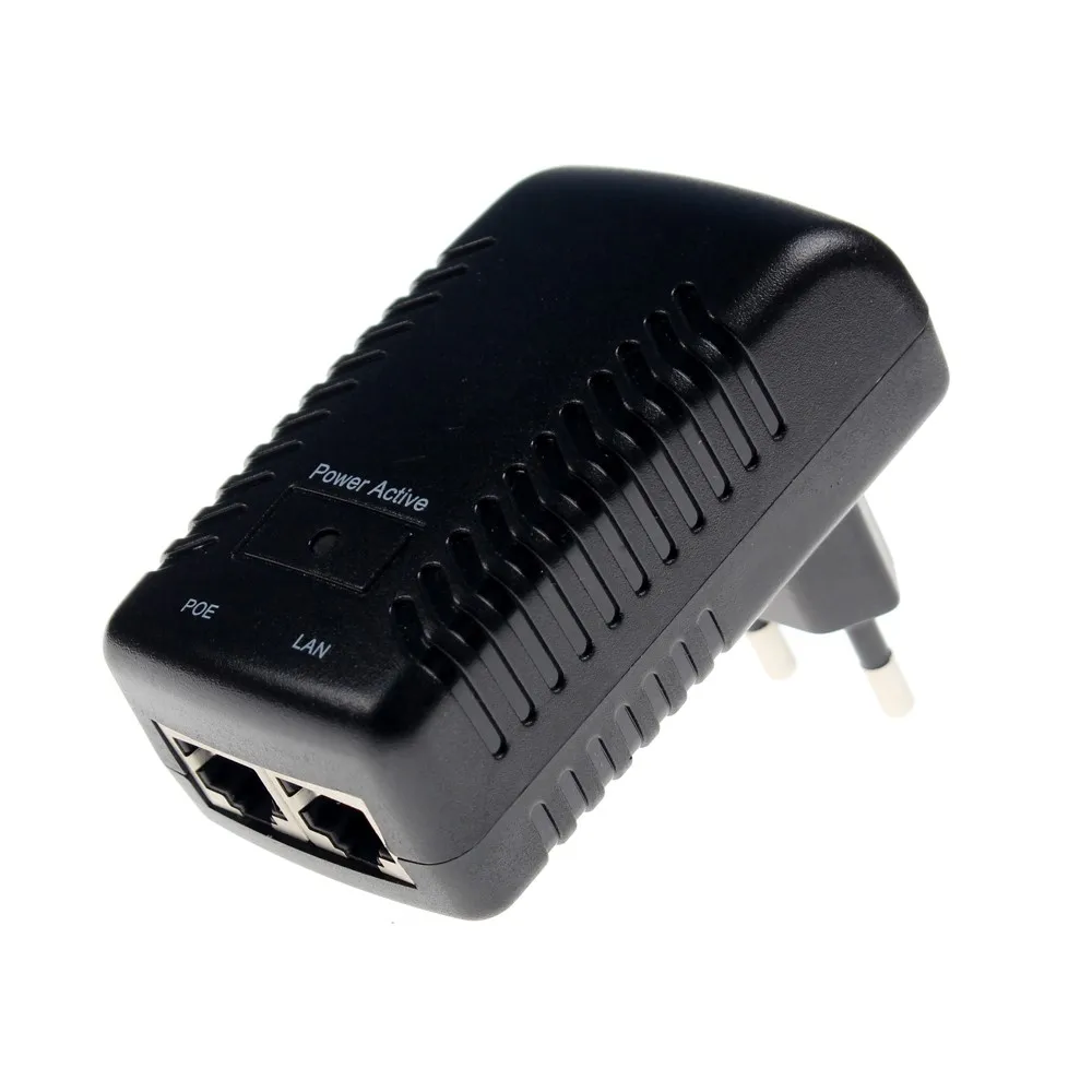 2Pieces Surveillance Security CCTV 48V 0.5A 24W POE Wall Plug POE Injector Ethernet Adapter IP Camera PoE Power Supply