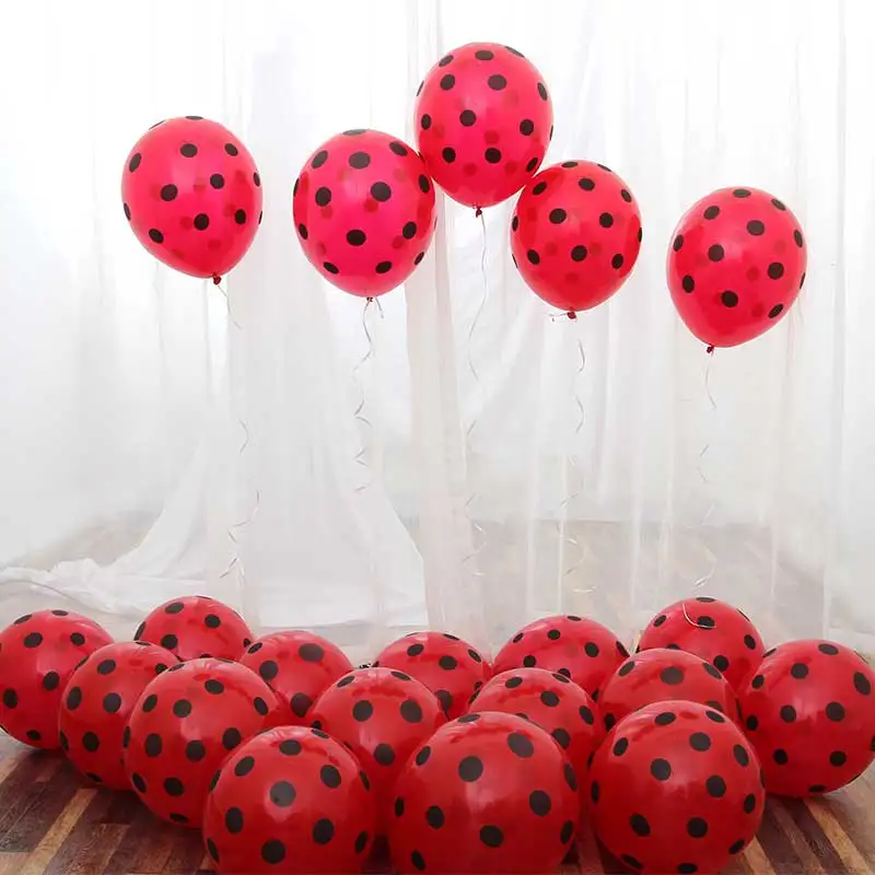 

10/20/30pcs 12inch Ruby Red Black Balloons Wedding Macaron Balloon Point Latex Birthday Party Pearl Inflatable Air Balloon