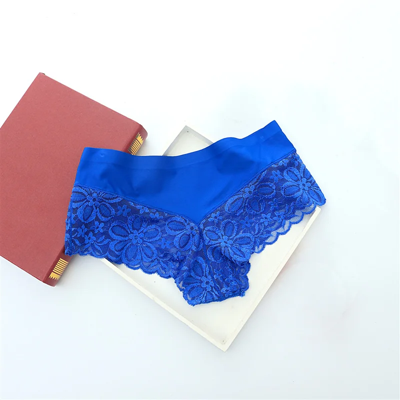 Women's Lace Seamless Briefs Ice Silk Panties Breathable Underwear Women Transparent Sexy Panty Cotton Crotch Panties Women 29