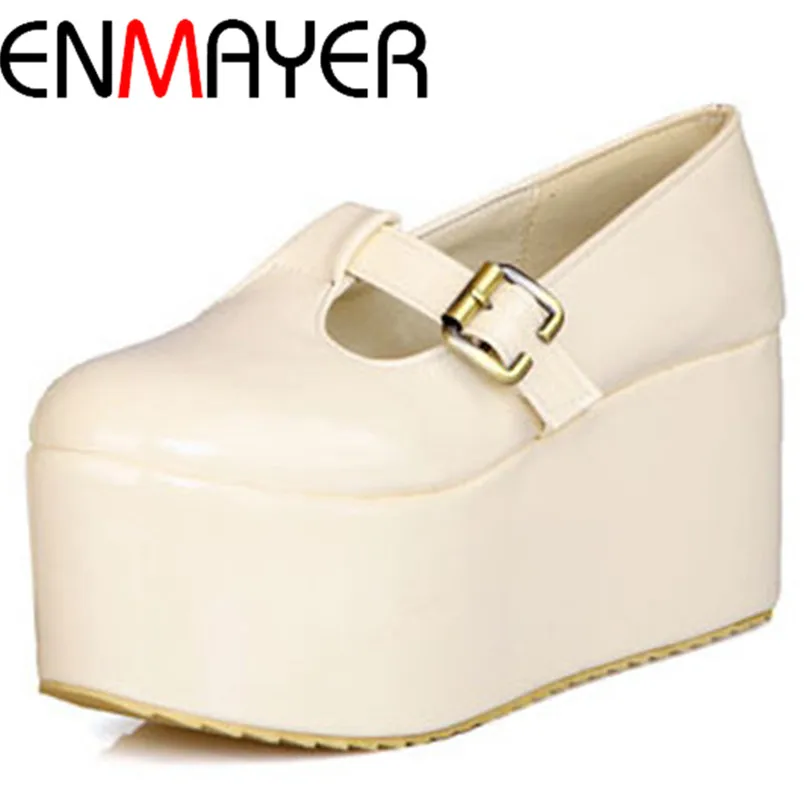 

ENMAYER Fashion Women's High Platform Shoes Pumps Rome Vintage Shallow Mouth Spring High Heel Wedges Pumps Shoes