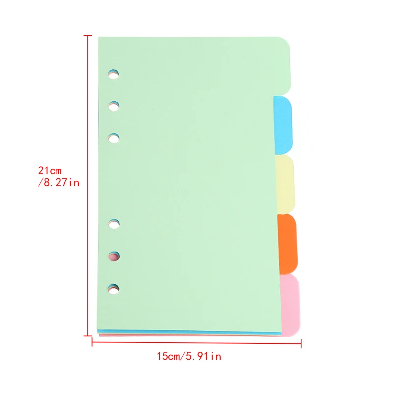 5 шт для заправки зажигалок 6 отверстий пустой красочный Бумага для A5 A6 папка с кольцевым механизмом Тетрадь - Цвет: Розово-красный